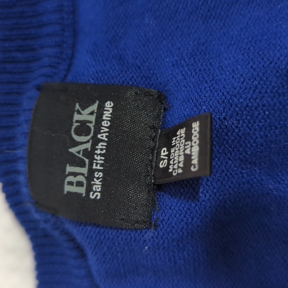 Saks Fifth Avenue 100% Cotton Blue Cardigan - Picture 2 of 5